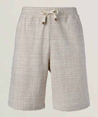 Lace-Trim Tweed Shorts