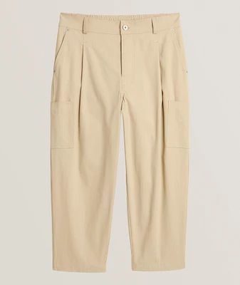 Cropped Cotton Twill Cargo Pants