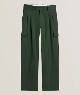 Wool-Blend Pleated Cargo Pants