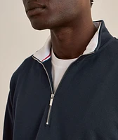 4-Bar Stripe Colourblock Half-Zip Sweater