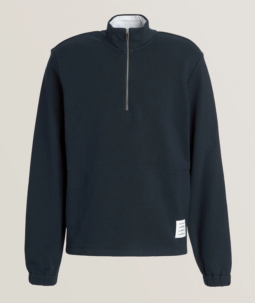4-Bar Stripe Colourblock Half-Zip Sweater