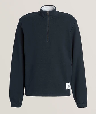 4-Bar Stripe Colourblock Half-Zip Sweater
