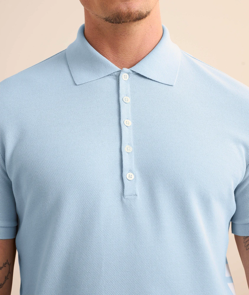 Four-Bar Cotton Piqué Knit Polo