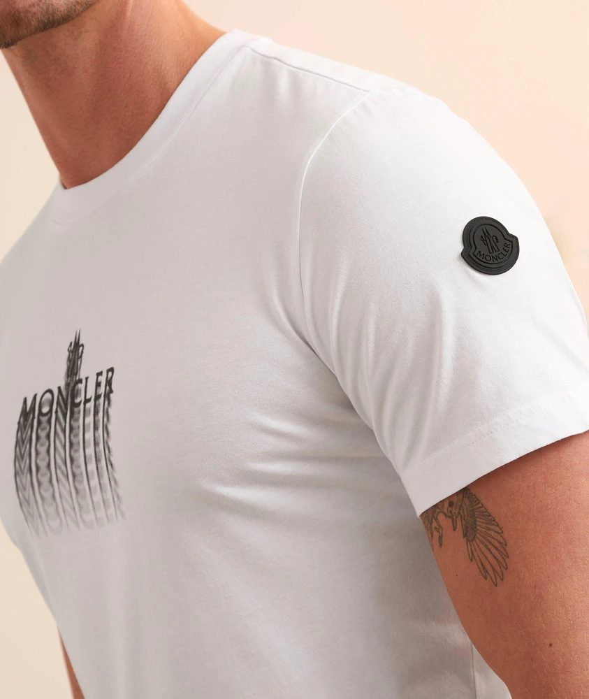 Vibrating Text Logo Cotton T-Shirt