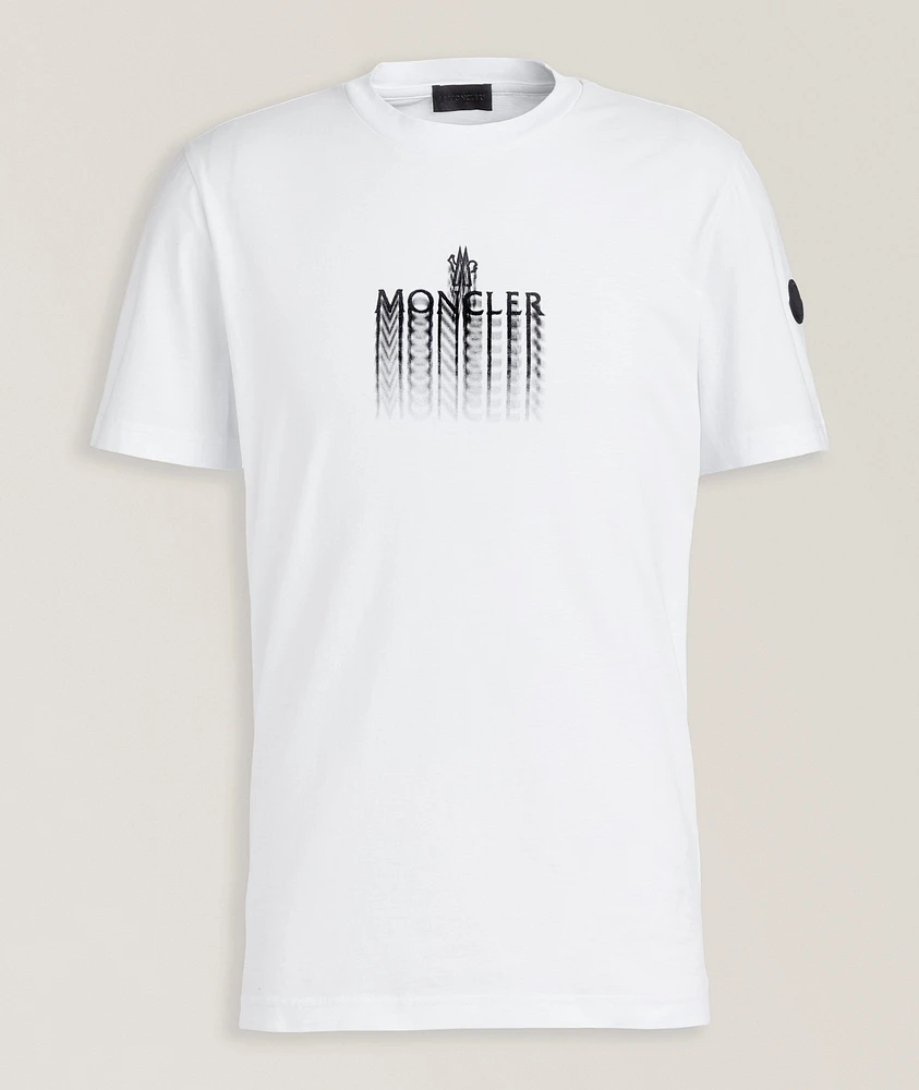 Vibrating Text Logo Cotton T-Shirt