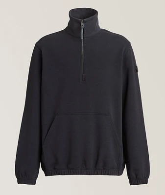 Stretch-Cotton Half-Zip Sweatshirt