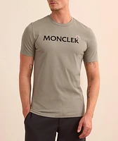 Flocked Text Logo Cotton T-Shirt