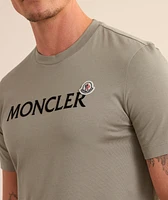 Flocked Text Logo Cotton T-Shirt