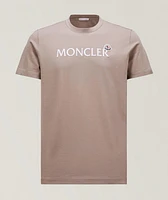 Flocked Text Logo Cotton T-Shirt