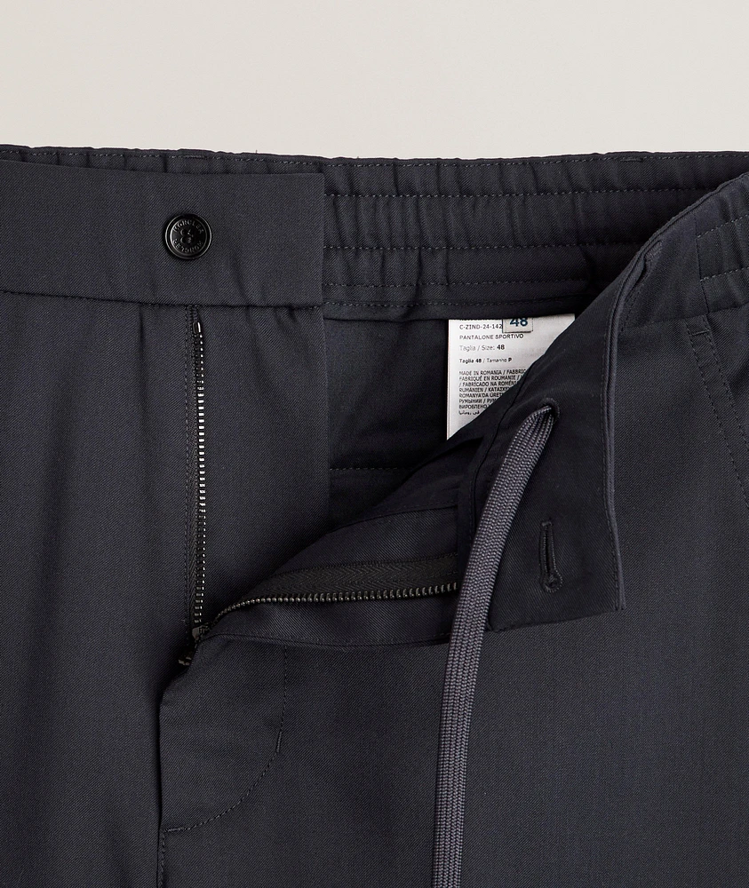 Wool-Blend Drawstring Pants