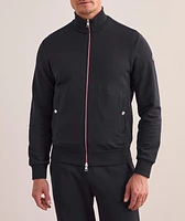 Tricolour-Trimmed Cotton Zip-Up Sweatshirt