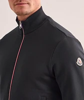 Tricolour-Trimmed Cotton Zip-Up Sweatshirt
