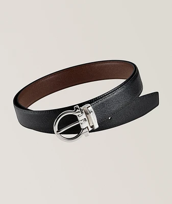 Adjustable & Reversible Gancini Leather Belt