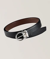 Adjustable & Reversible Gancini Leather Belt