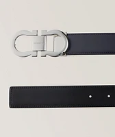 Adjustable & Reversible Double Gancini Leather Belt