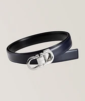 Adjustable & Reversible Double Gancini Leather Belt