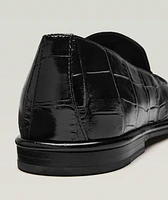 Brian Croc-Embossed Leather Loafers