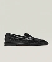 Brian Croc-Embossed Leather Loafers
