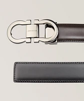 Reversible Double Gancini Leather Belt 