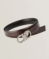 Reversible Double Gancini Leather Belt 