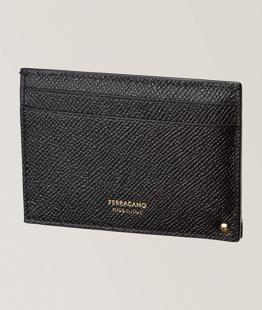 Micro-Gancio Grained Leather Cardholder