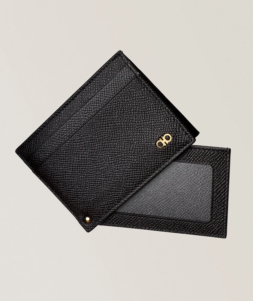 Micro-Gancio Grained Leather Cardholder