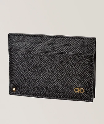 Micro-Gancio Grained Leather Cardholder