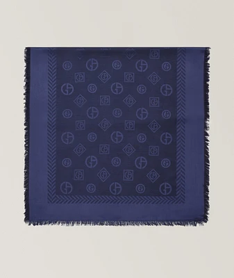Monogram Jacquard Wool-Silk Scarf