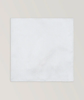 Geometric Jacquard Silk Pocket Square