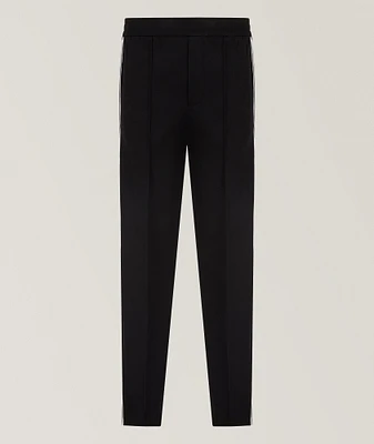 Cotton-Blend Jersey Logo Band Pants
