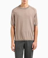 Plain Knit Short-Sleeve Sweater