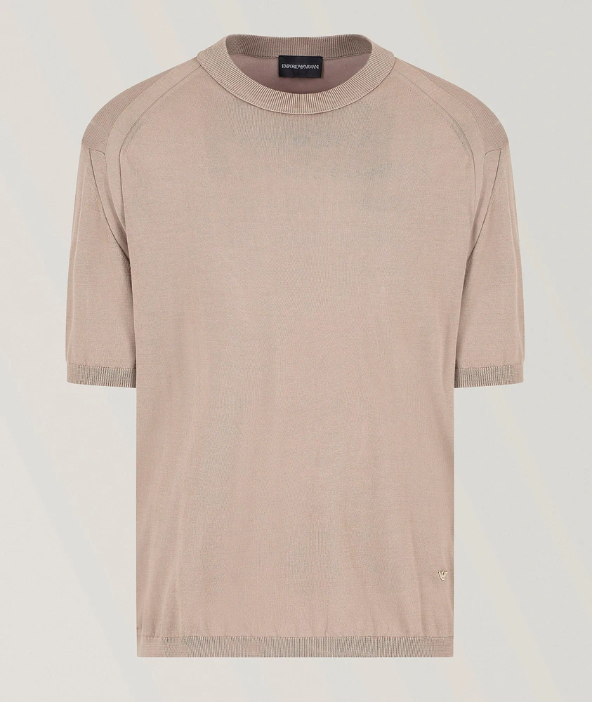 Plain Knit Short-Sleeve Sweater