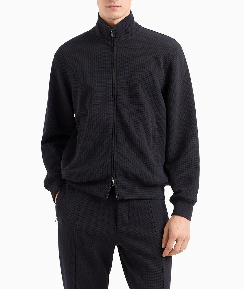 Textured Zip-Up Sweatshirt