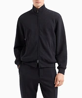 Textured Zip-Up Sweatshirt