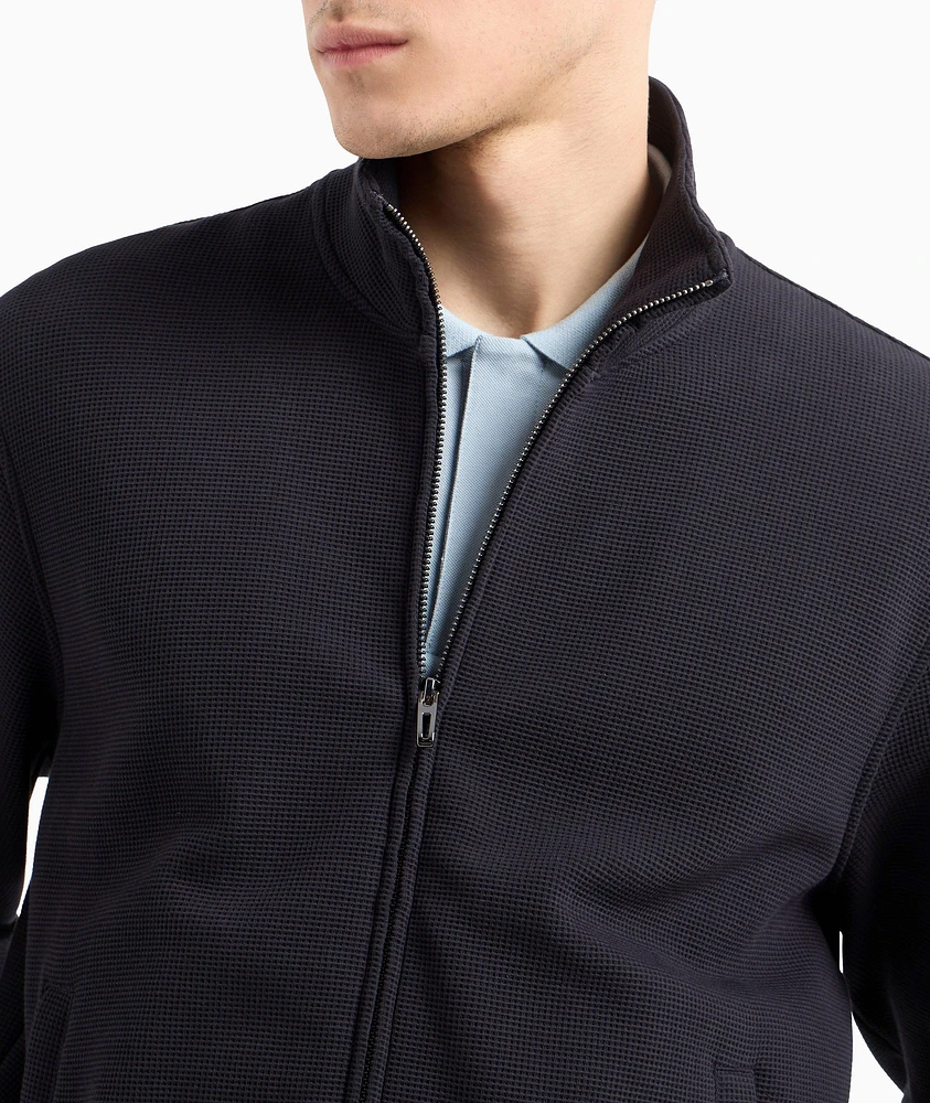 Textured Zip-Up Sweatshirt