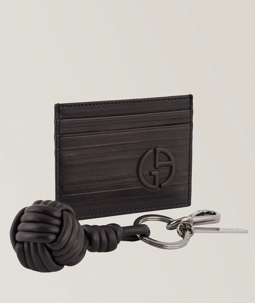 Two-Piece Nappa Leather Cardholder & Keyring Set