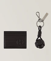 Two-Piece Nappa Leather Cardholder & Keyring Set