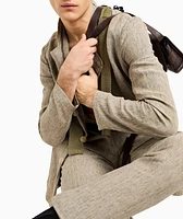Guru-Collar Asymmetric Linen Jacket