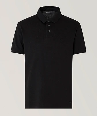 Textured Jacquard Cotton Jersey Polo