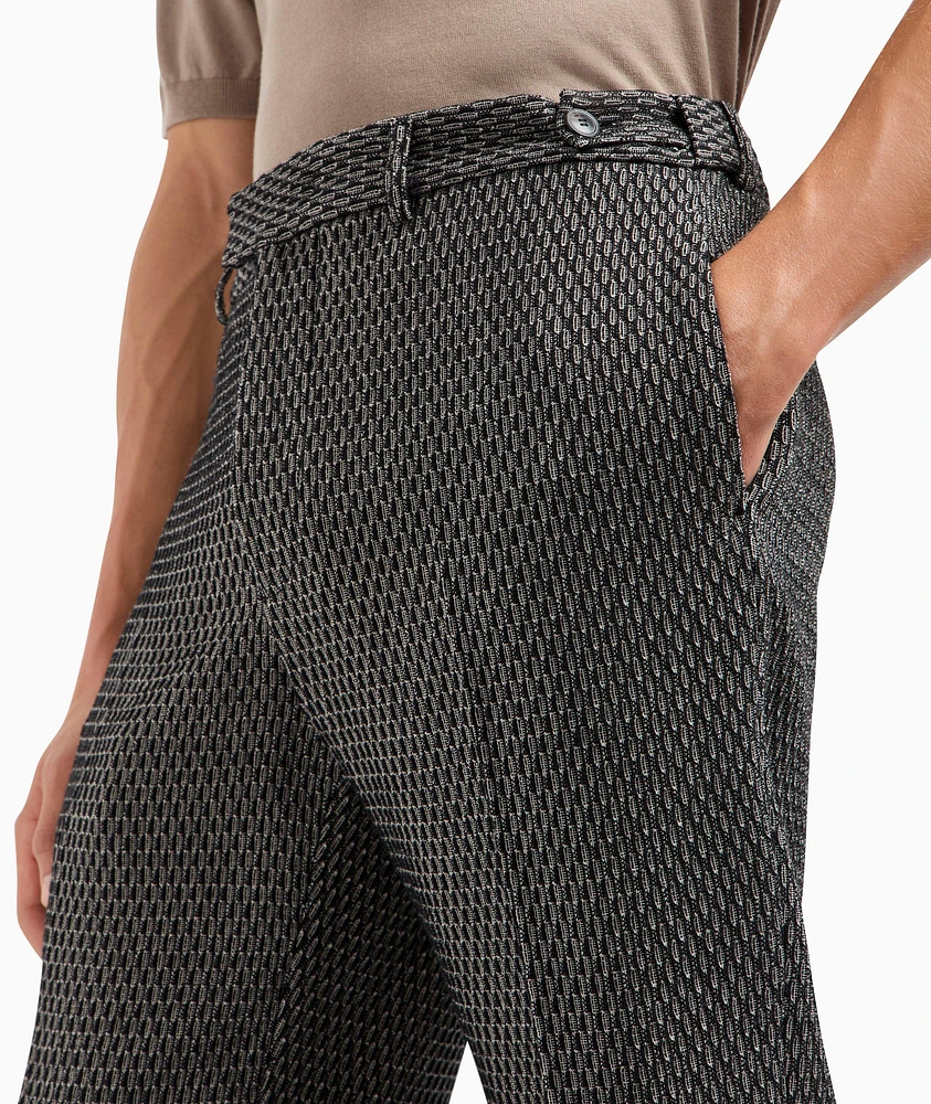 Textured Virgin Wool Trousers