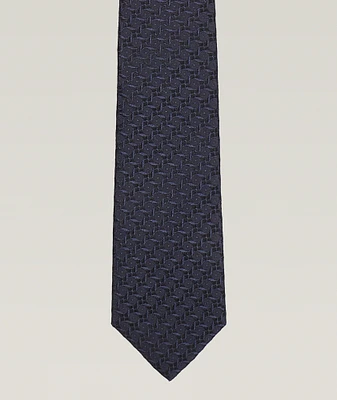 Jacquard Micro-Motif Silk Tie