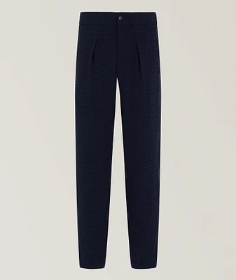 Chevron Jacquard Single-Pleat Pants