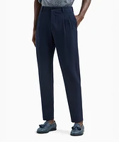 Stretch-Wool Seersucker Double-Pleat Pants