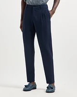 Stretch-Wool Seersucker Double-Pleat Pants