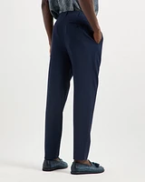 Stretch-Wool Seersucker Double-Pleat Pants