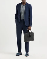 Stretch-Wool Seersucker Double-Pleat Pants