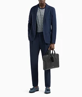 Stretch-Wool Seersucker Double-Pleat Pants