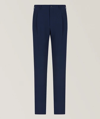 Stretch-Wool Seersucker Double-Pleat Pants