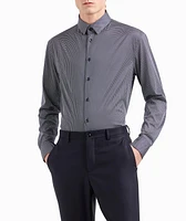 Micro-Check Cotton Dress Shirt