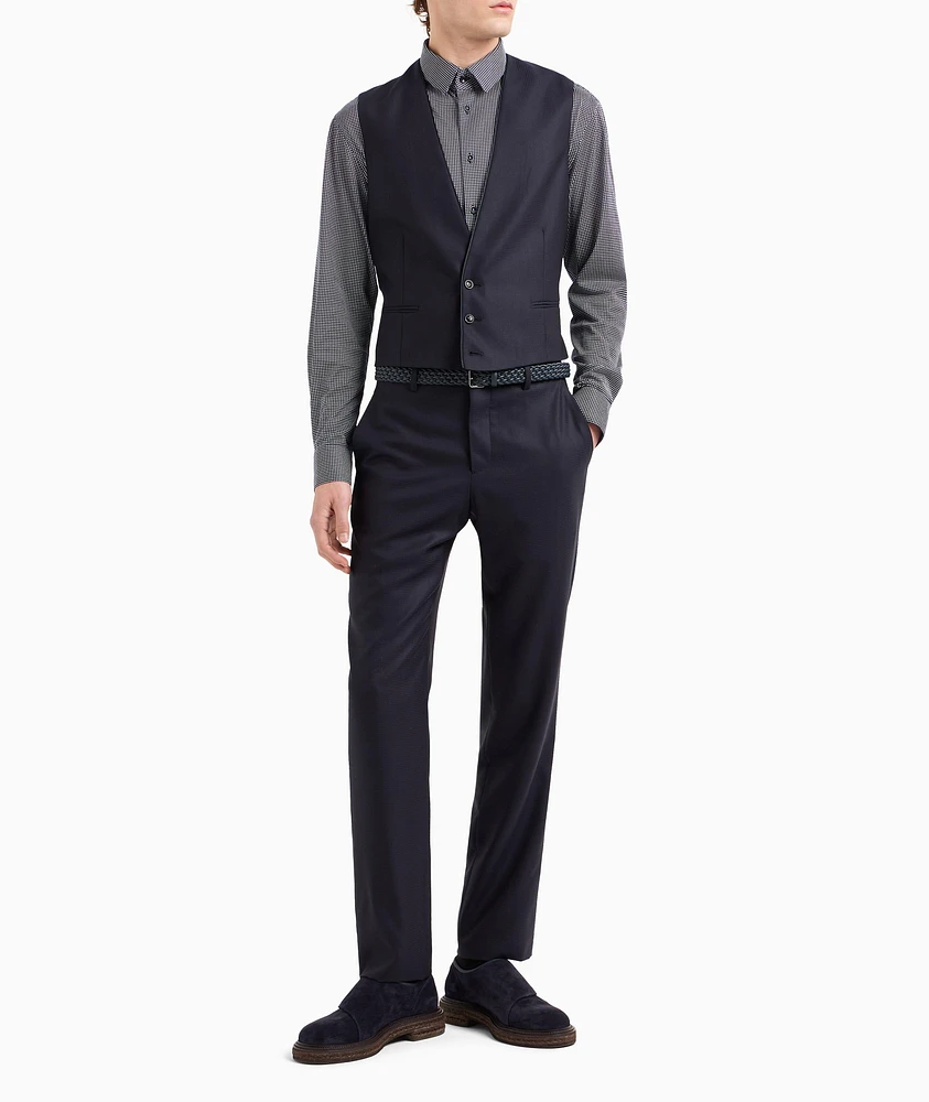 Micro-Check Cotton Dress Shirt